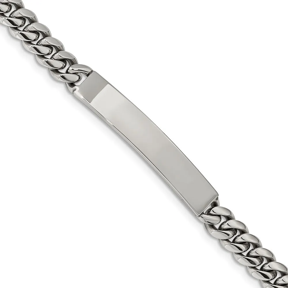 Men's 8mm Stainless Steel Miami Cuban Curb I.D. Bracelet, 8.25 Inch