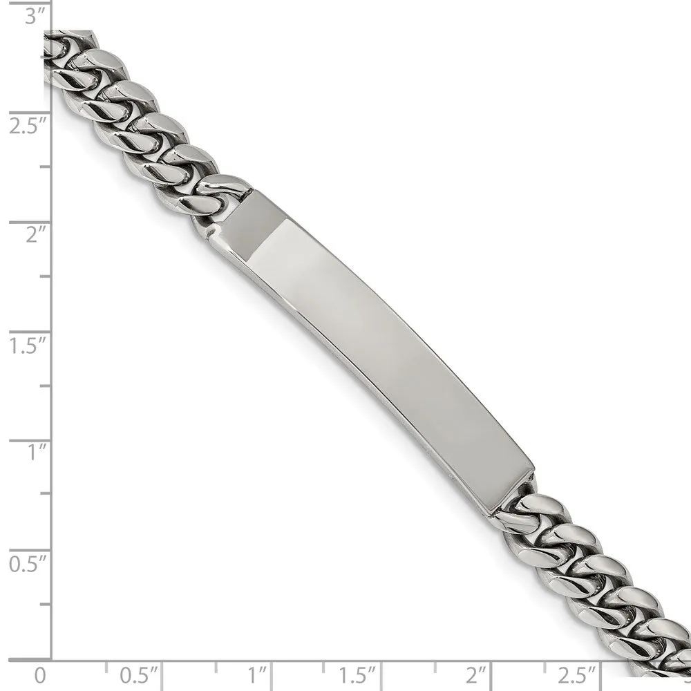 Men's 8mm Stainless Steel Miami Cuban Curb I.D. Bracelet, 8.25 Inch