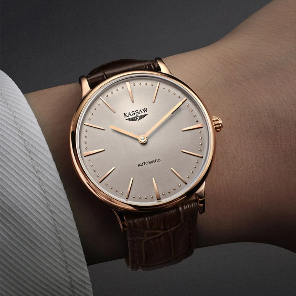 Men's Ultra-thin Stainless Steel Case Automatic Mechanical Wristwatch