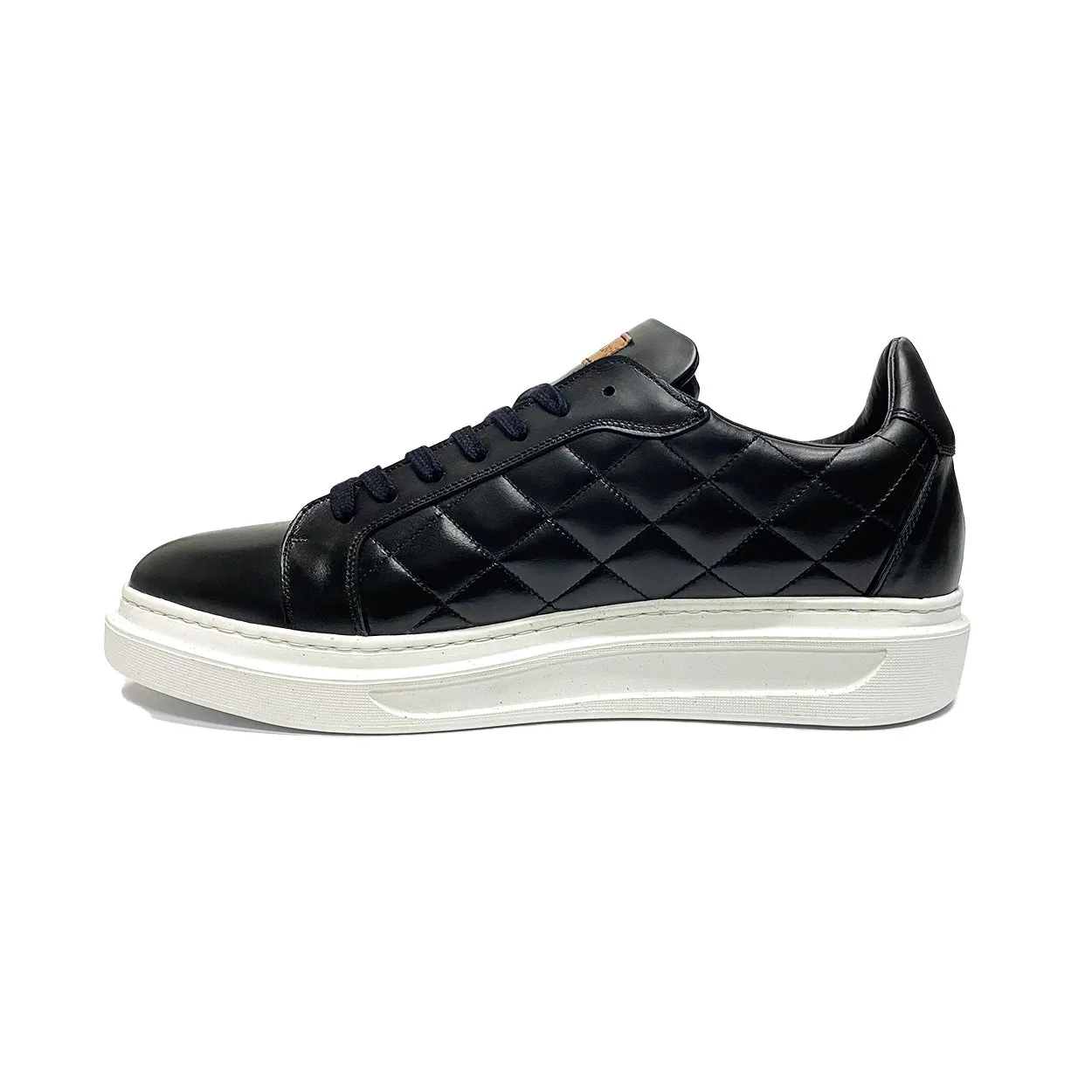 Mezlan A20456 Men's Shoes Black Quilted Calf-Skin Leather Casual Sneakers (MZS3545)