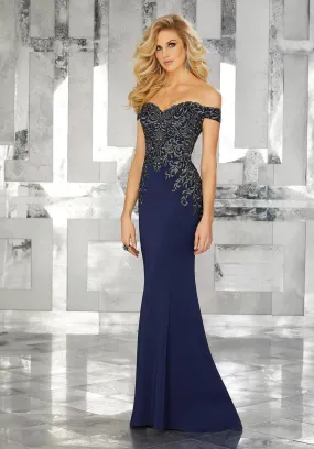 MGNY Madeline Gardner New York 71616 Long Off Shoulder Evening Gown