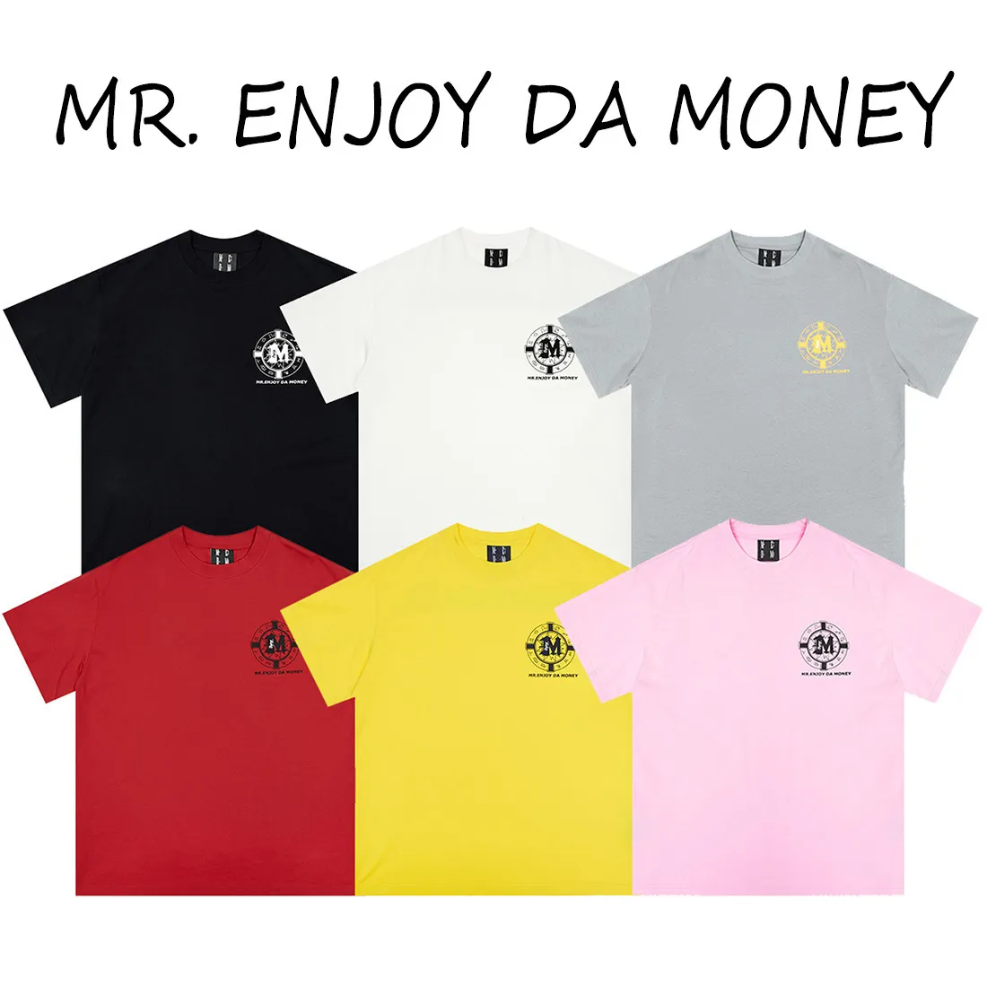 MR. ENJOY DA MONEY  |Crew Neck Unisex Street Style Cotton Short Sleeves Logo