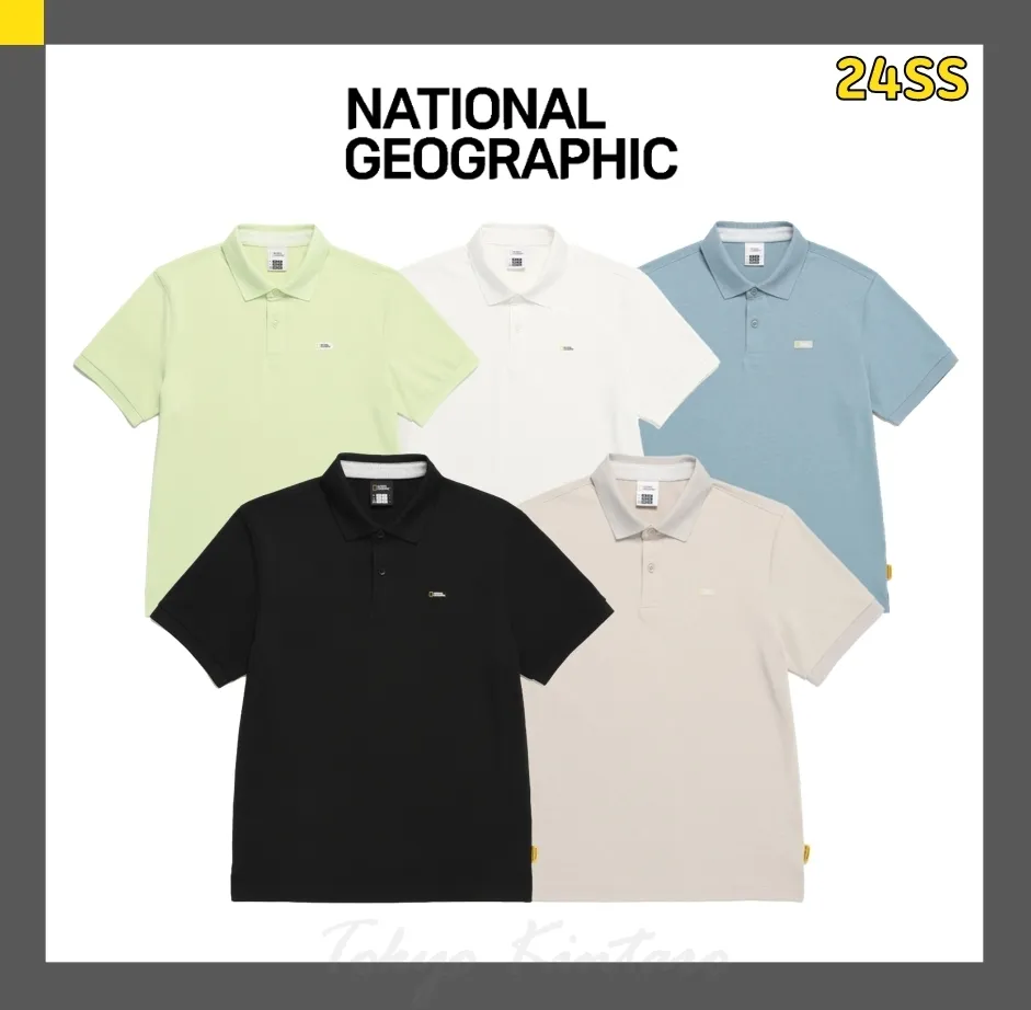 NATIONAL GEOGRAPHIC  |Unisex Street Style Short Sleeves Logo Polos