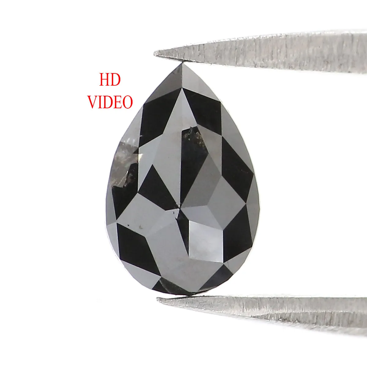 Natural Loose Pear Diamond, Pear Black Color Diamond, Natural Loose Diamond, Pear Rose Cut Diamond, Rose Cut Pear 0.53 CT Pear S