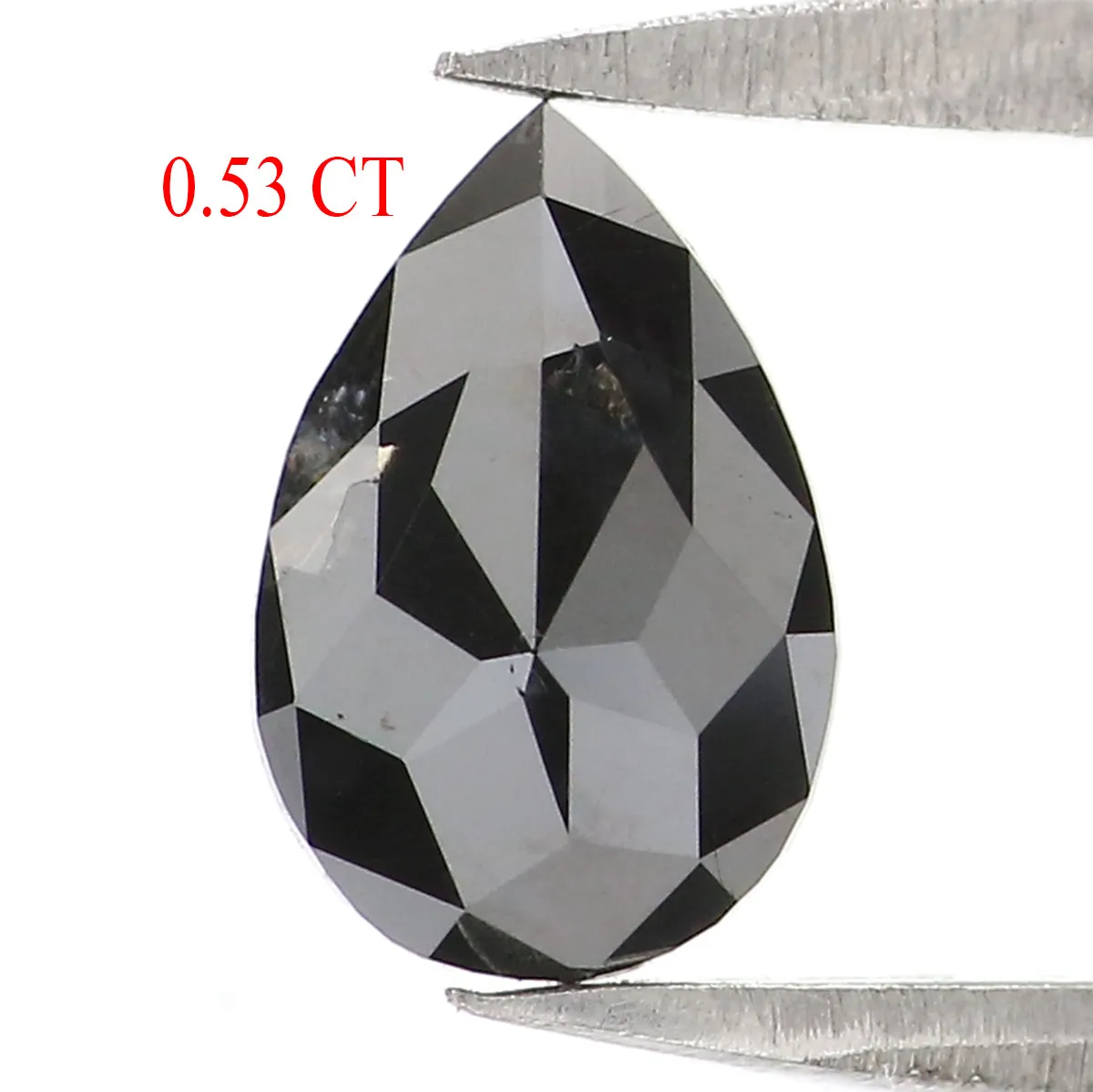 Natural Loose Pear Diamond, Pear Black Color Diamond, Natural Loose Diamond, Pear Rose Cut Diamond, Rose Cut Pear 0.53 CT Pear S