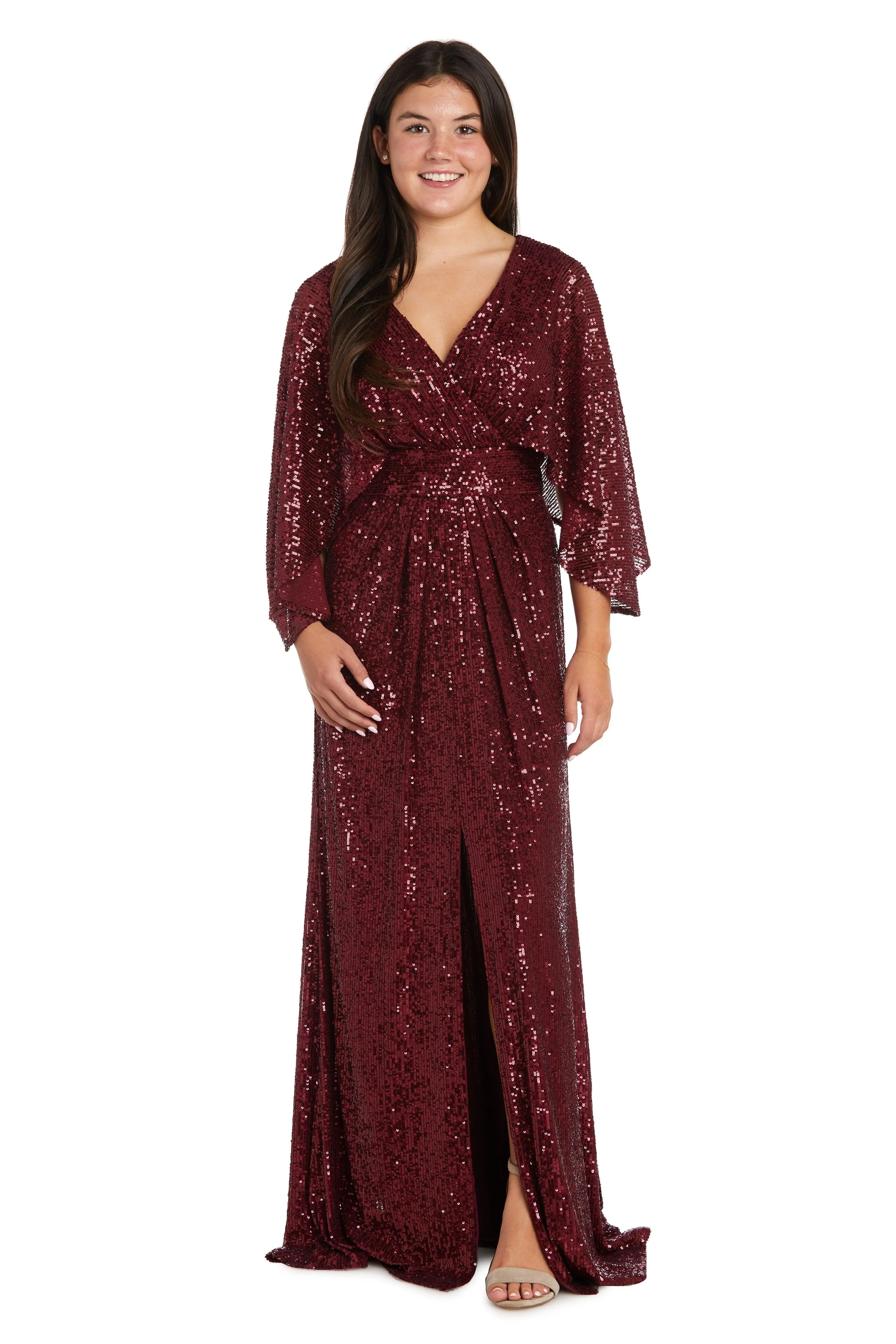 Nightway Long Sleeve Formal Evening Gown 22169