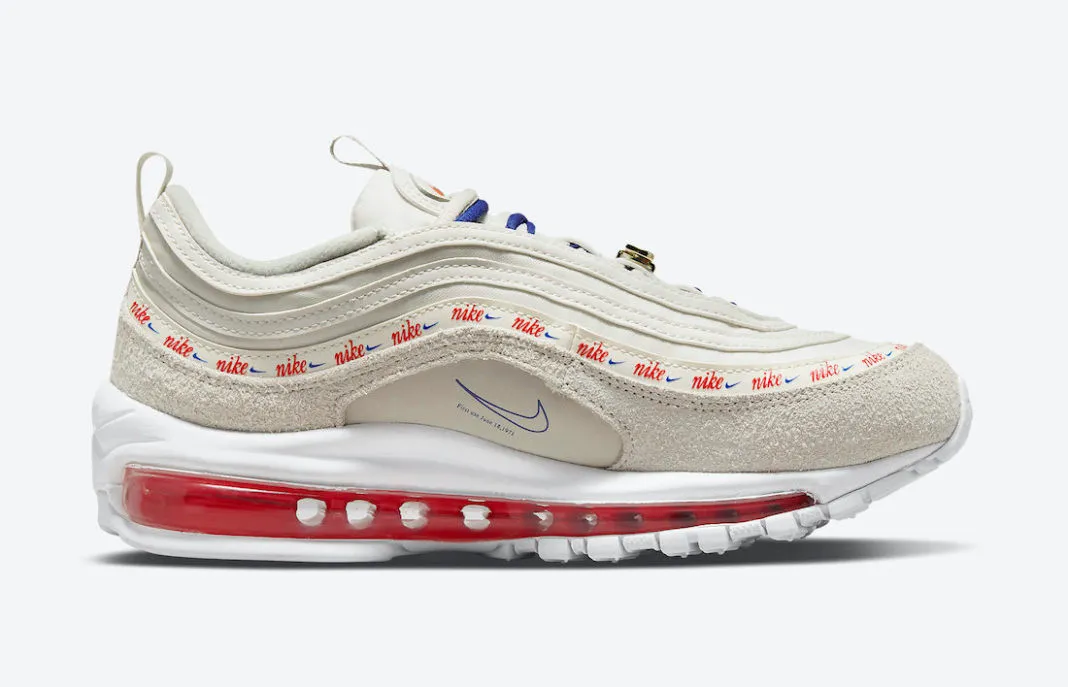 Nike Air Max 97 Light Bone Deep Royal Blue White University Red DC4013-001