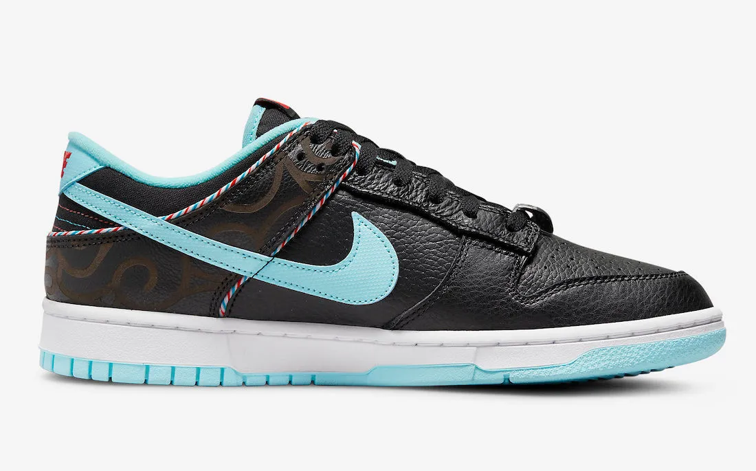 Nike SB Dunk Low Barbershop Black Teal White Shoes DH7614-001