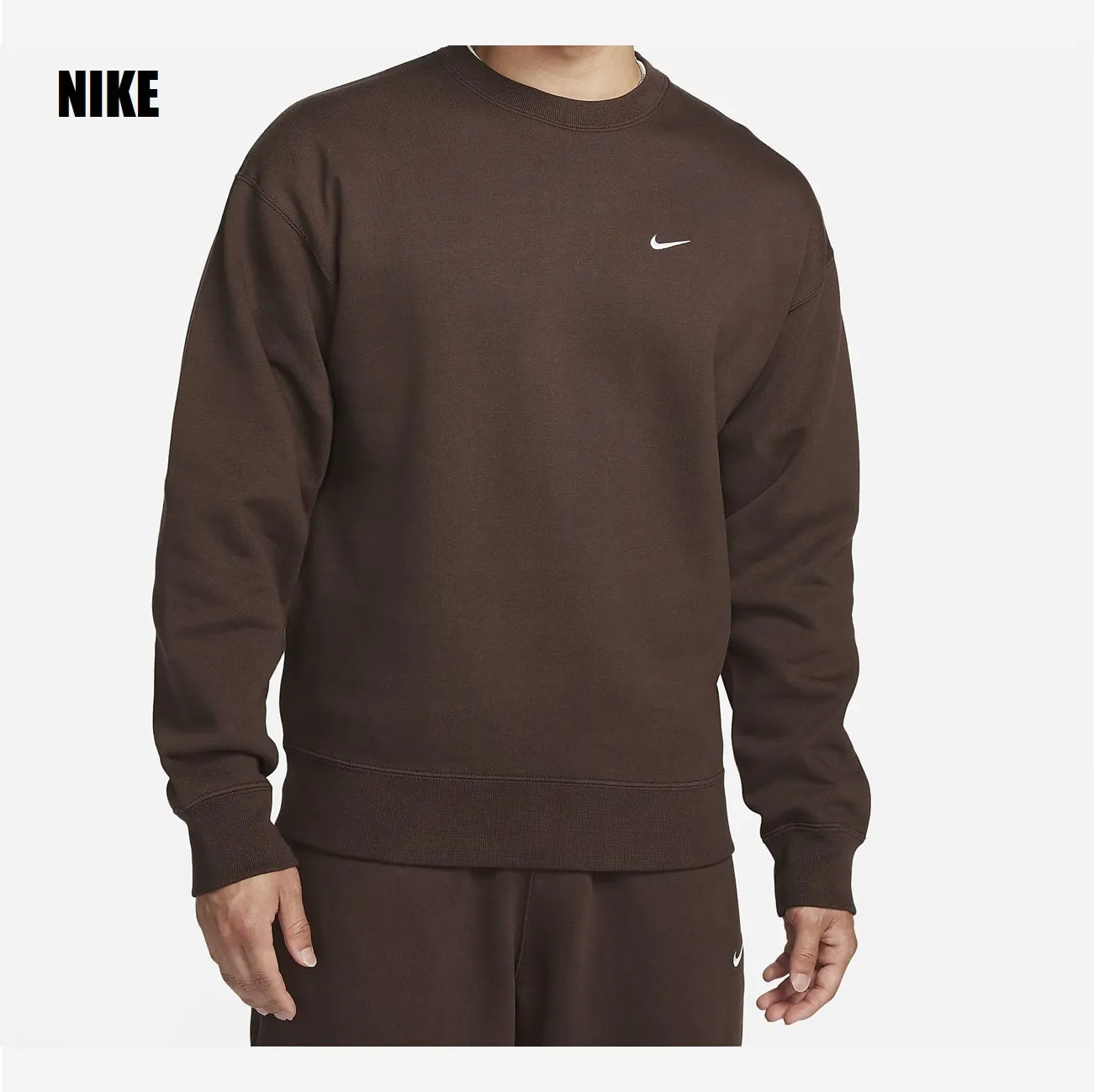 Nike  |Unisex Sweat Blended Fabrics Street Style U-Neck Plain