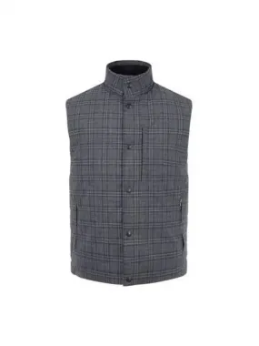 Overseas Station Season Big Chance 8 18 Check Pattern Duck Down Padding Vest Charcoal Gray 271149