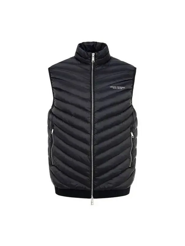 Overseas Station Season Big Chance 8 18 Men s Logo Banding Duck Down Padding Vest Black 271882