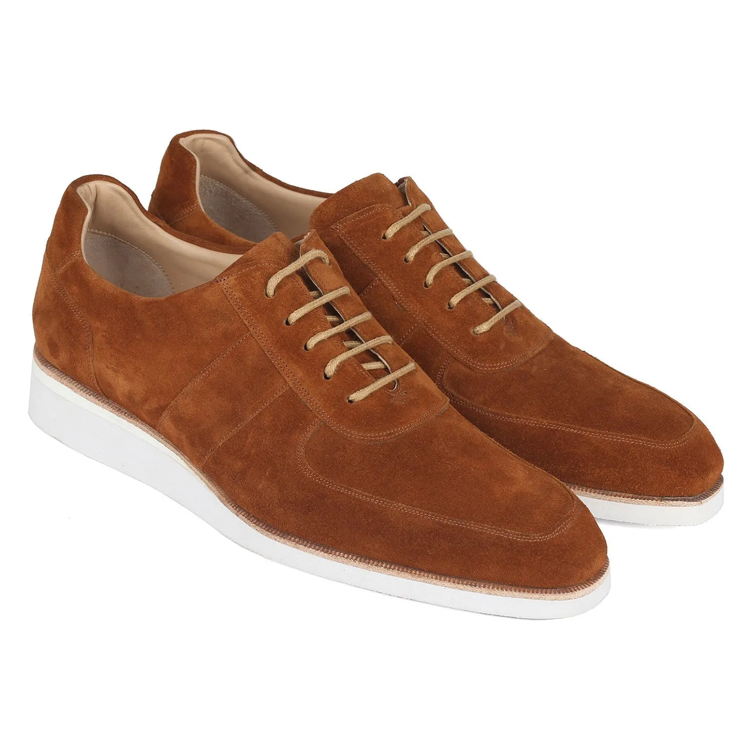 Paul Parkman 192-SD-CML Men's Shoes Camel Suede Leather Casual Sneakers (PM6384)