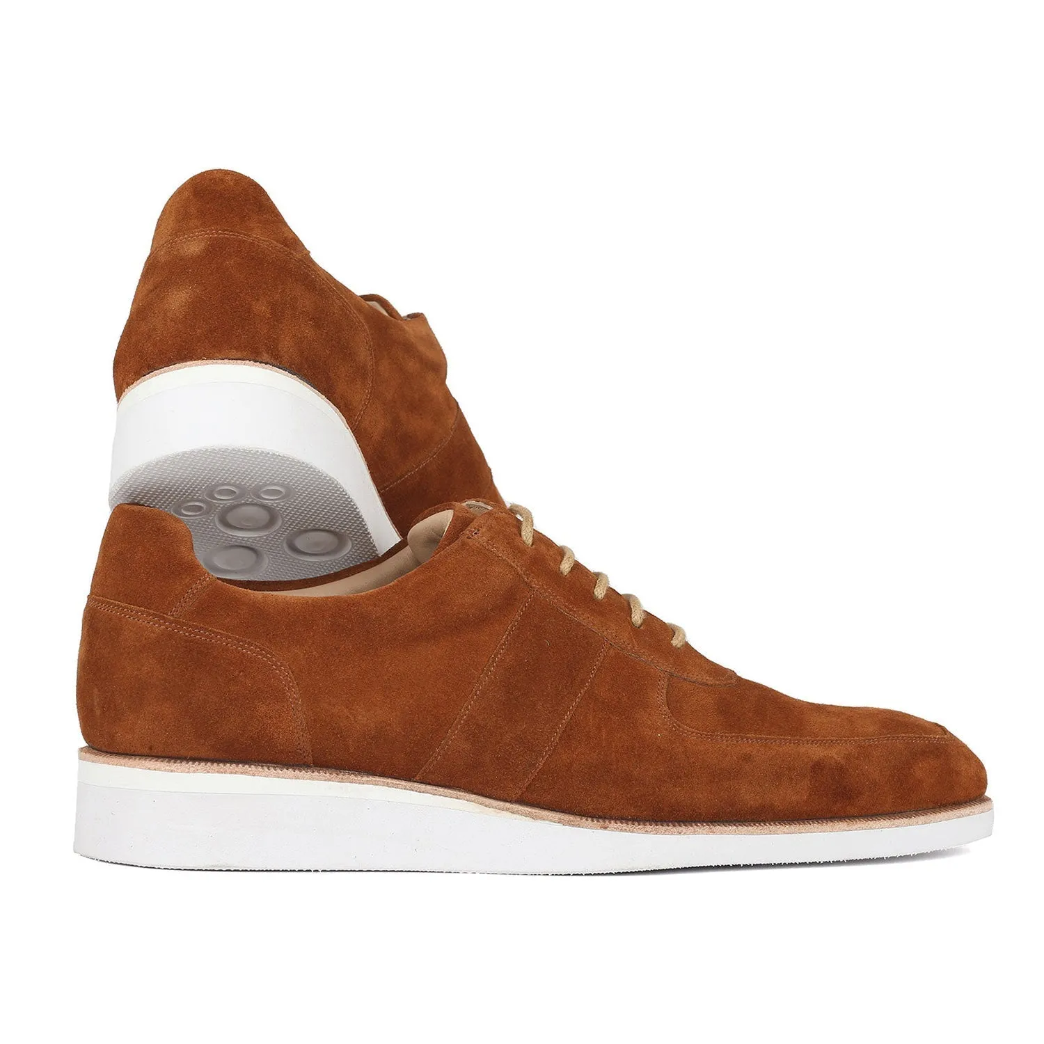 Paul Parkman 192-SD-CML Men's Shoes Camel Suede Leather Casual Sneakers (PM6384)