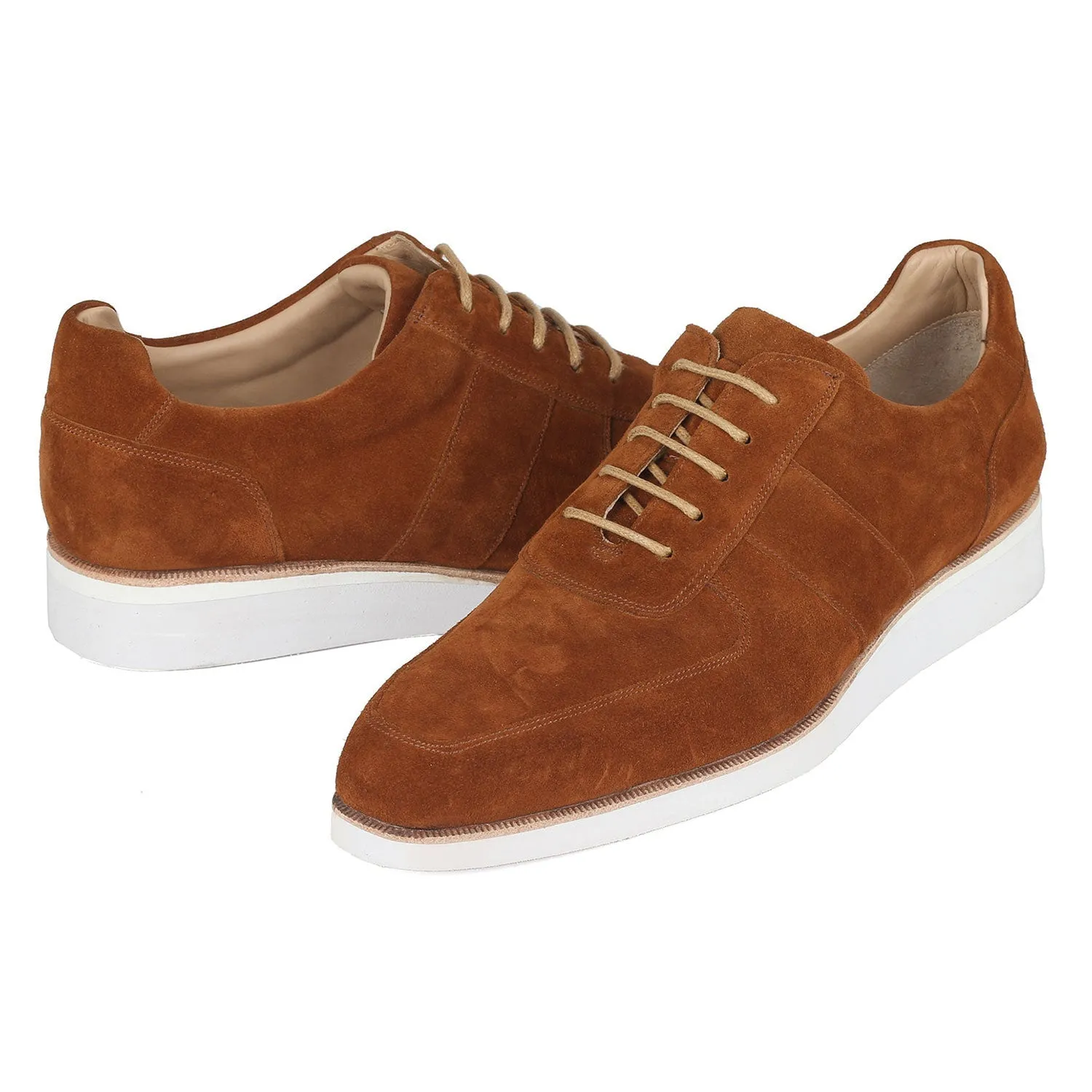 Paul Parkman 192-SD-CML Men's Shoes Camel Suede Leather Casual Sneakers (PM6384)