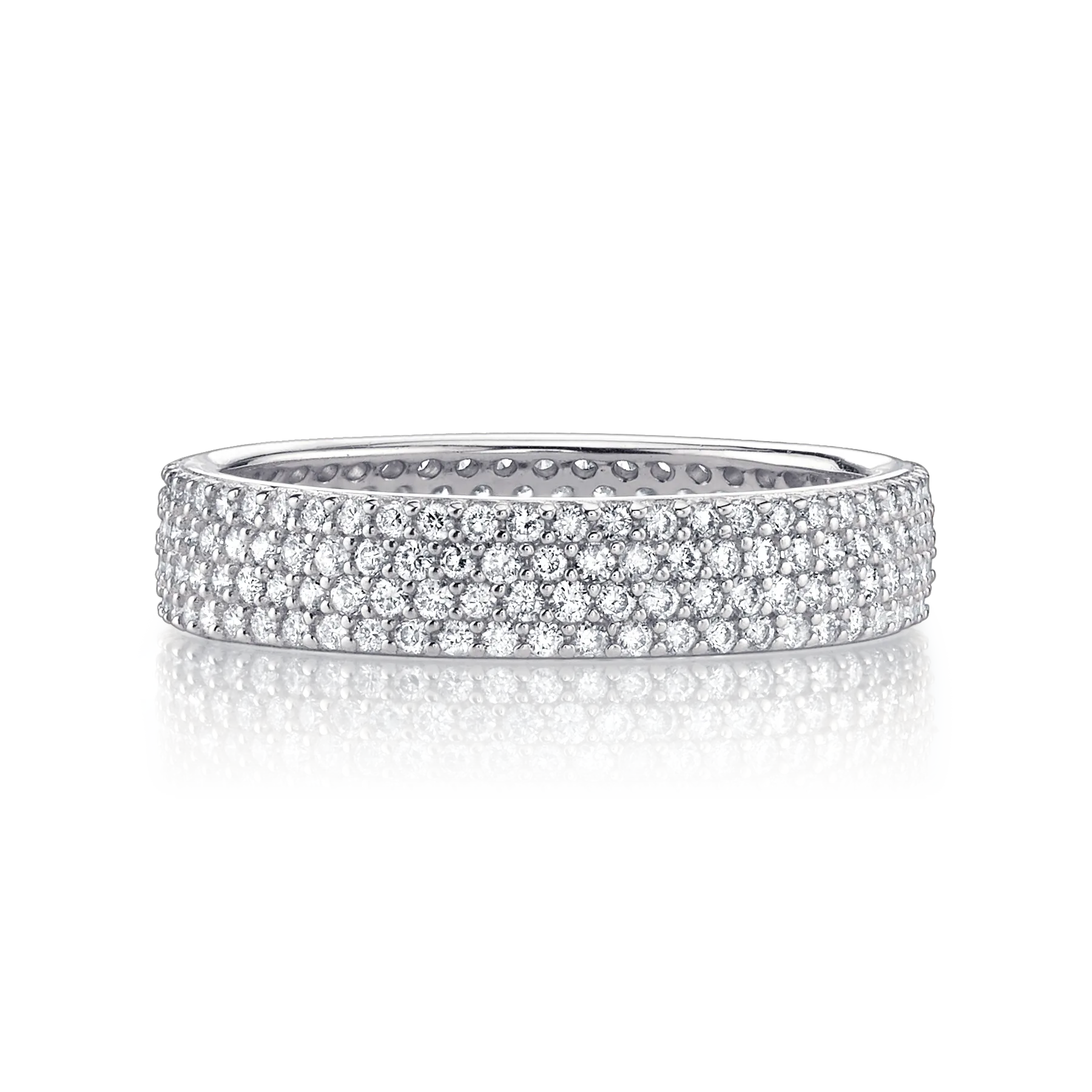 Petite Cigar Band - White Diamond / 14k White Gold