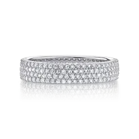 Petite Cigar Band - White Diamond / 14k White Gold