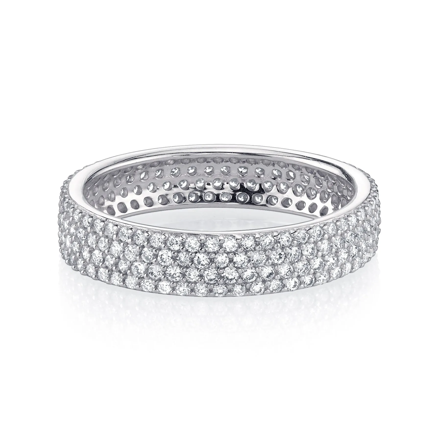 Petite Cigar Band - White Diamond / 14k White Gold