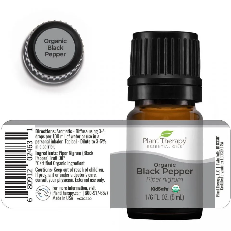 Plant Therapy Black Pepper Organic Essential Oil