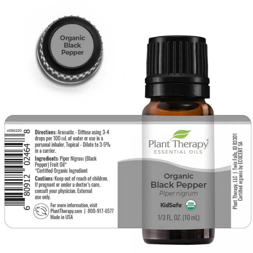 Plant Therapy Black Pepper Organic Essential Oil