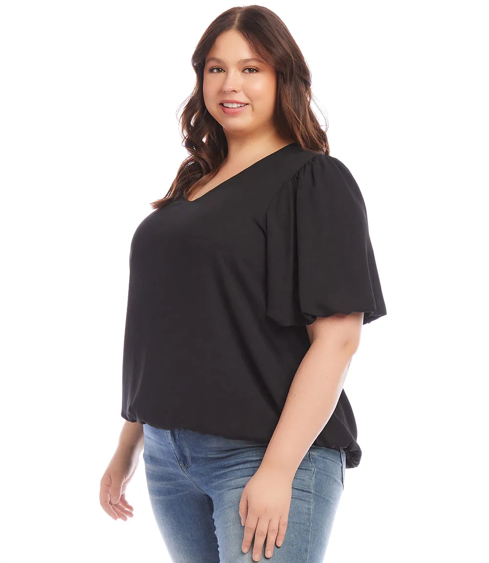 Plus Size Sleeve Puff Sleeve Top