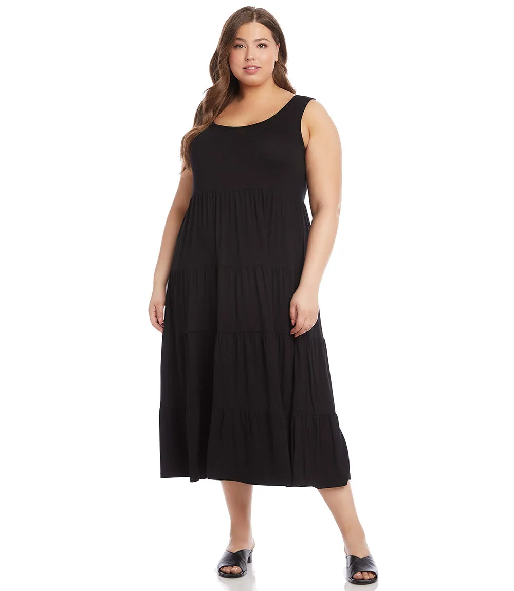 Plus Size Tiered Midi Dress