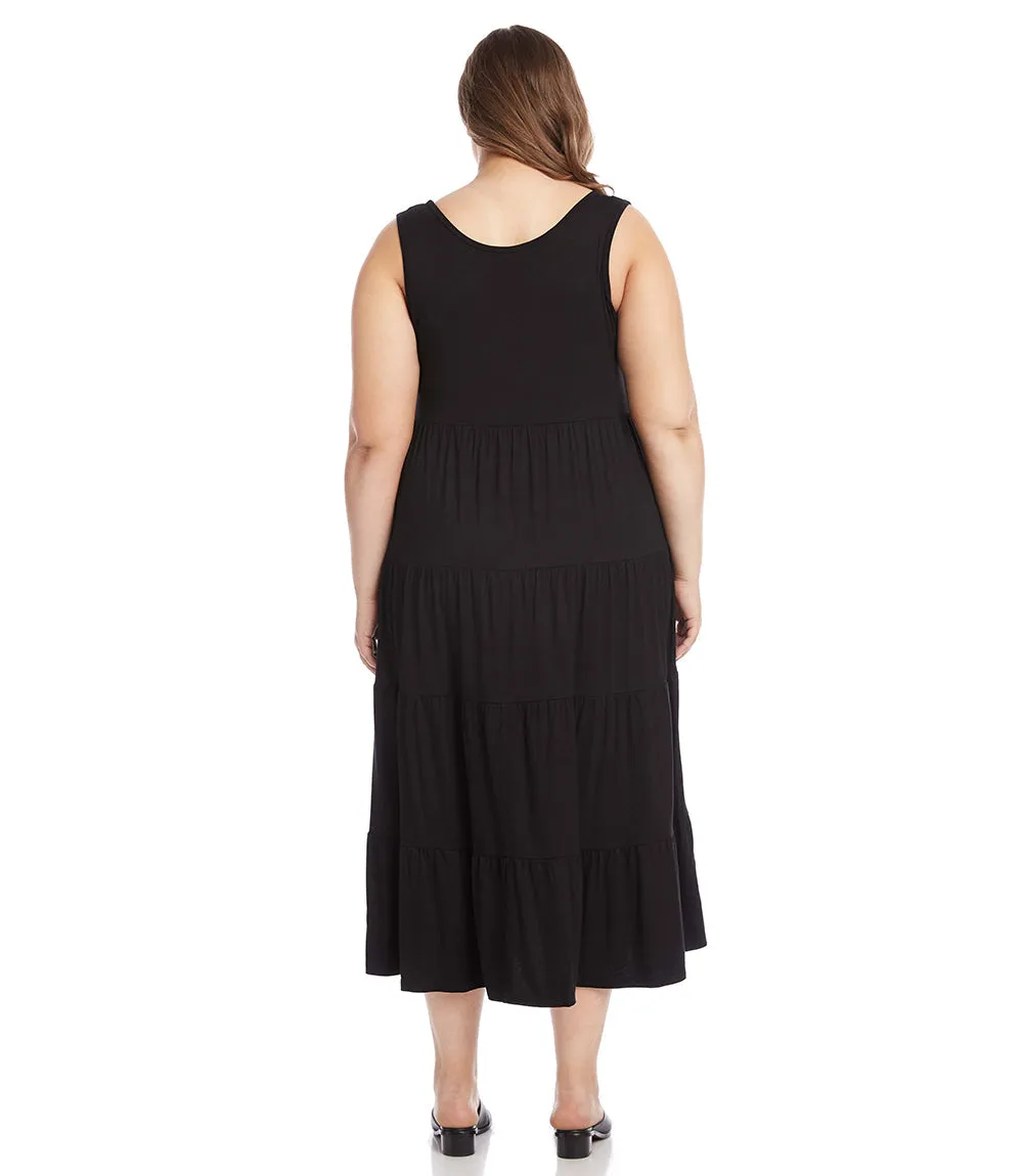 Plus Size Tiered Midi Dress