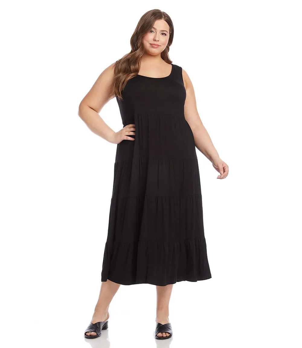 Plus Size Tiered Midi Dress