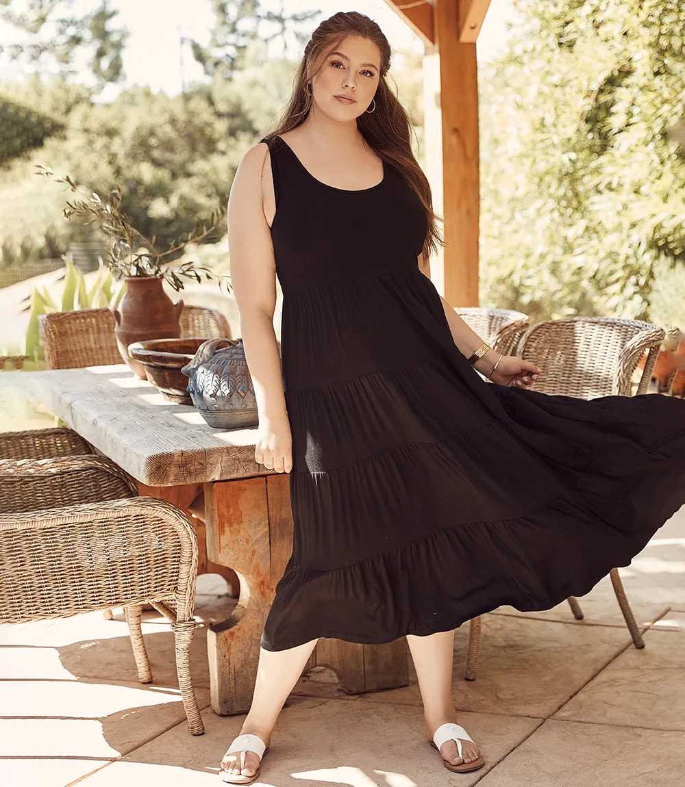 Plus Size Tiered Midi Dress