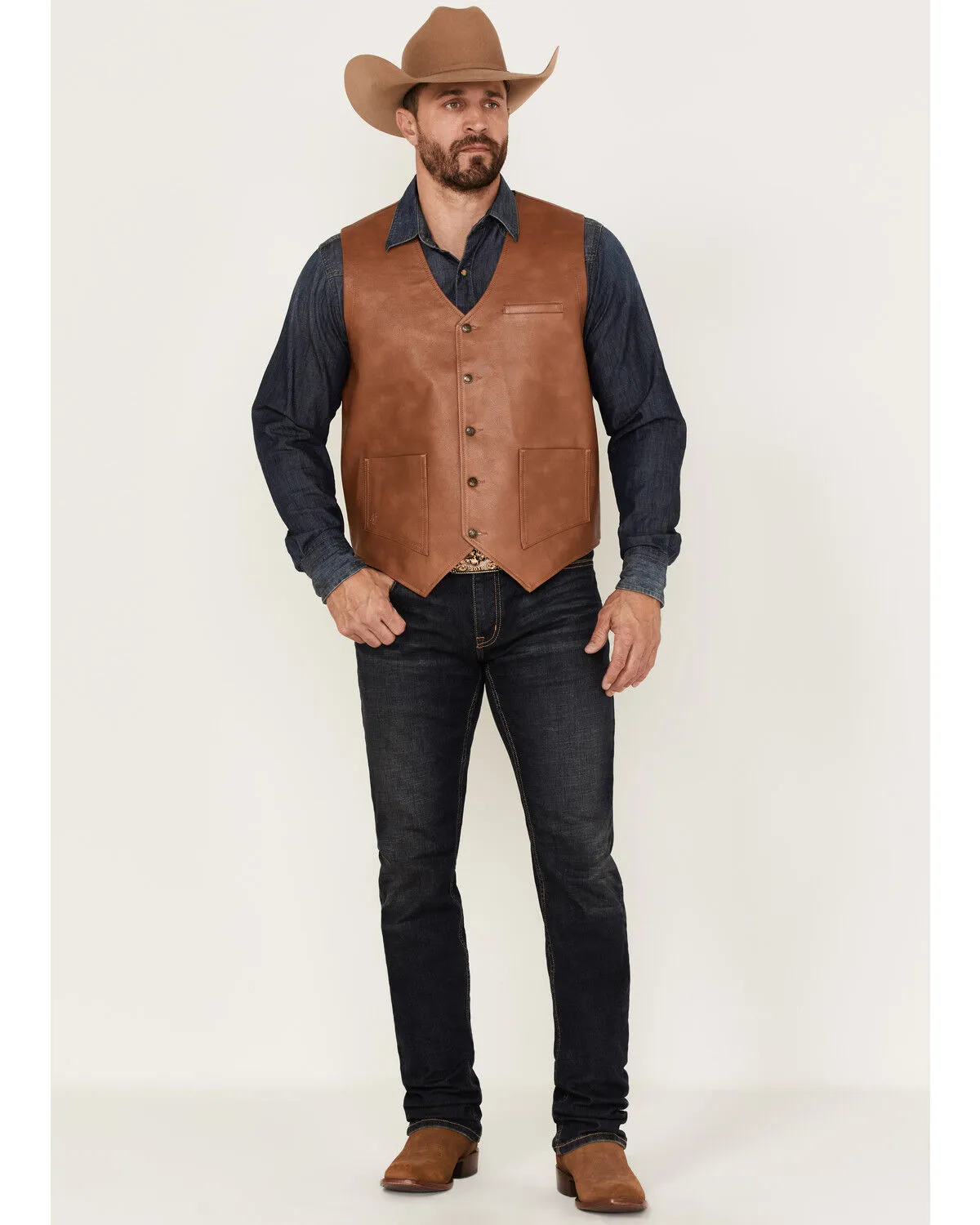 Product Name:  Moonshine Spirit Men's Redhawk Woven Button Down Western Vest