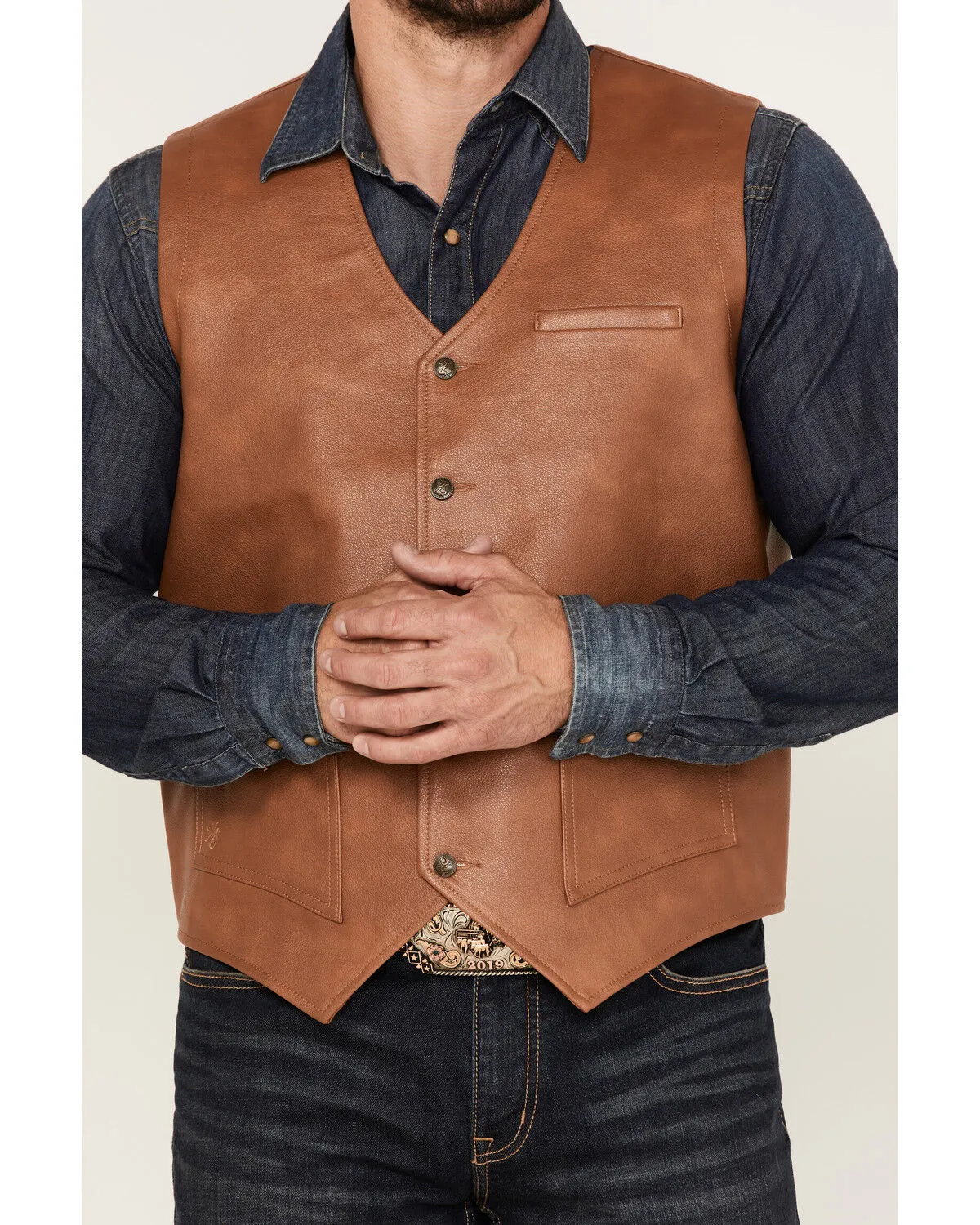 Product Name:  Moonshine Spirit Men's Redhawk Woven Button Down Western Vest