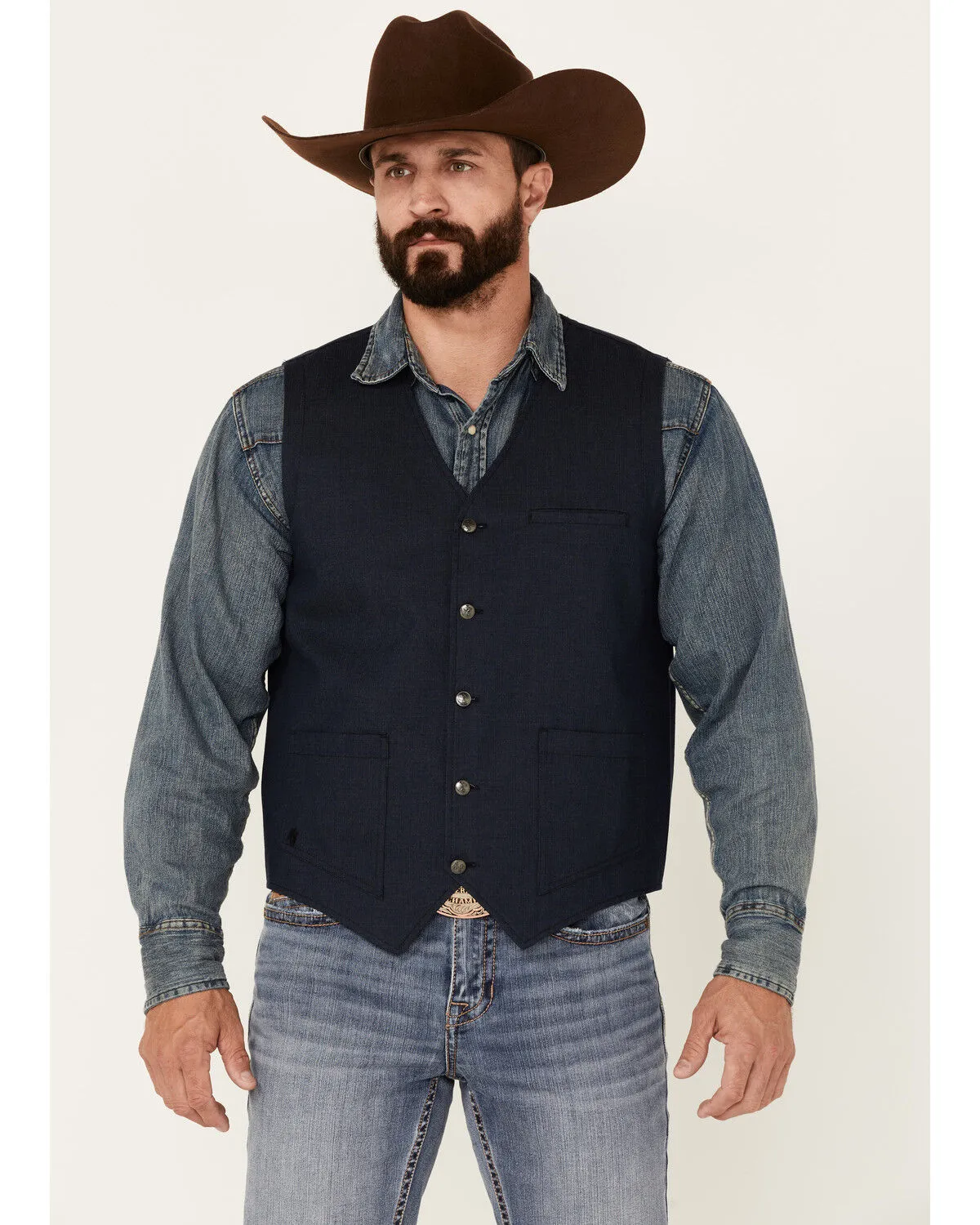 Product Name:  Moonshine Spirit Men's Saloon Textured Solid Button Down Western Vest