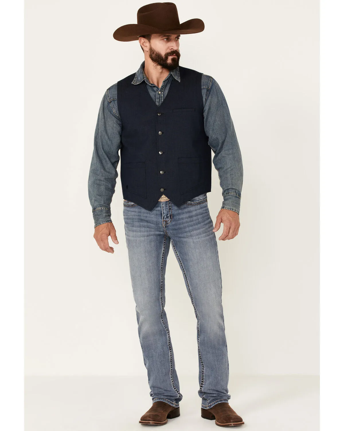 Product Name:  Moonshine Spirit Men's Saloon Textured Solid Button Down Western Vest