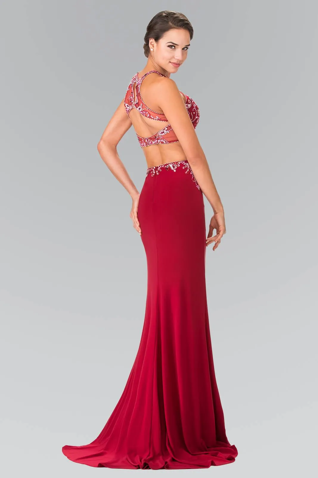 Prom 2 Piece Sexy Halter Evening Gown