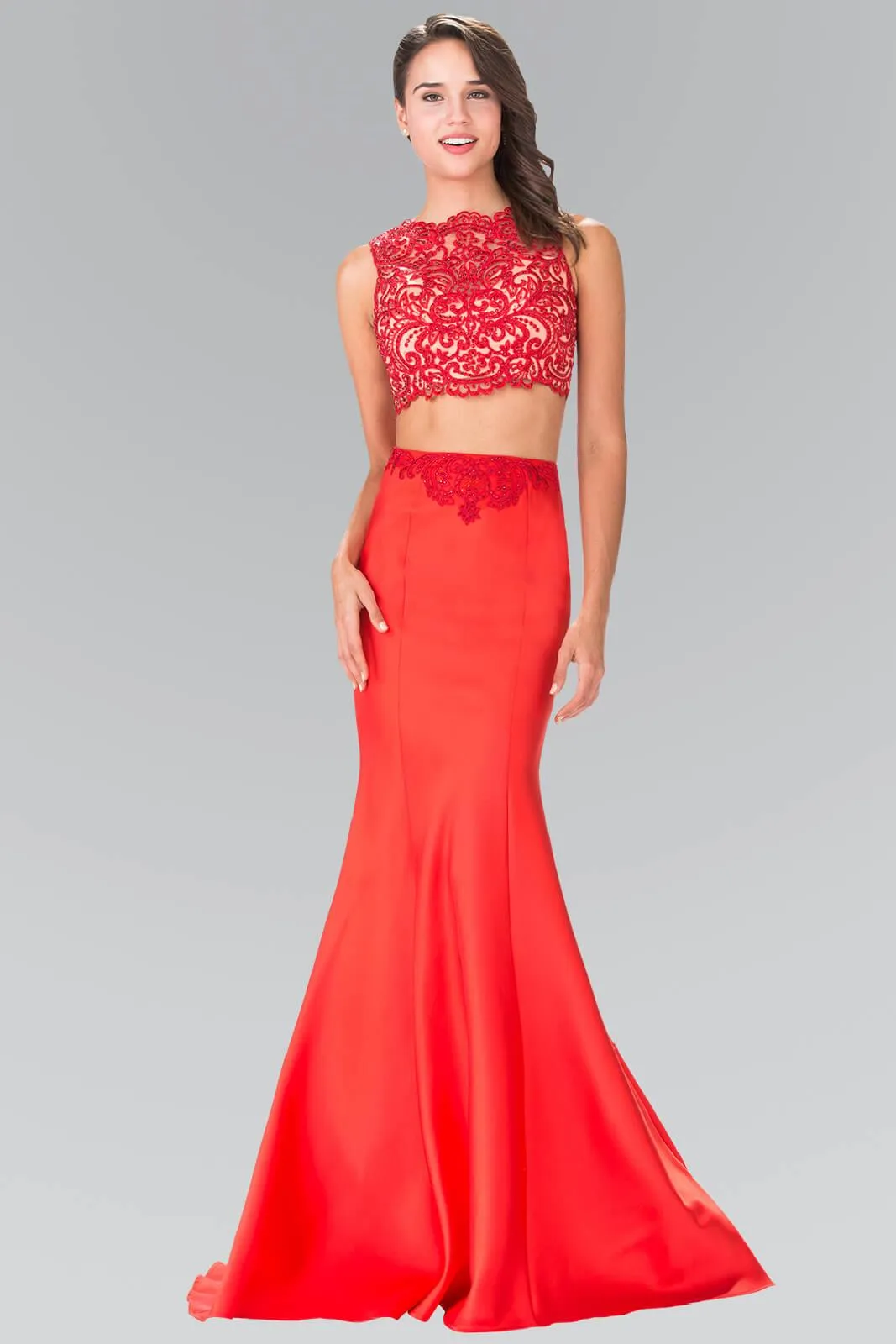 Prom 2 Piece Trumpet Homecoming Evening Long Gown