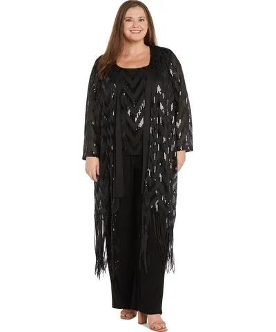 R & M Richards Plus Size Sequined Jacket