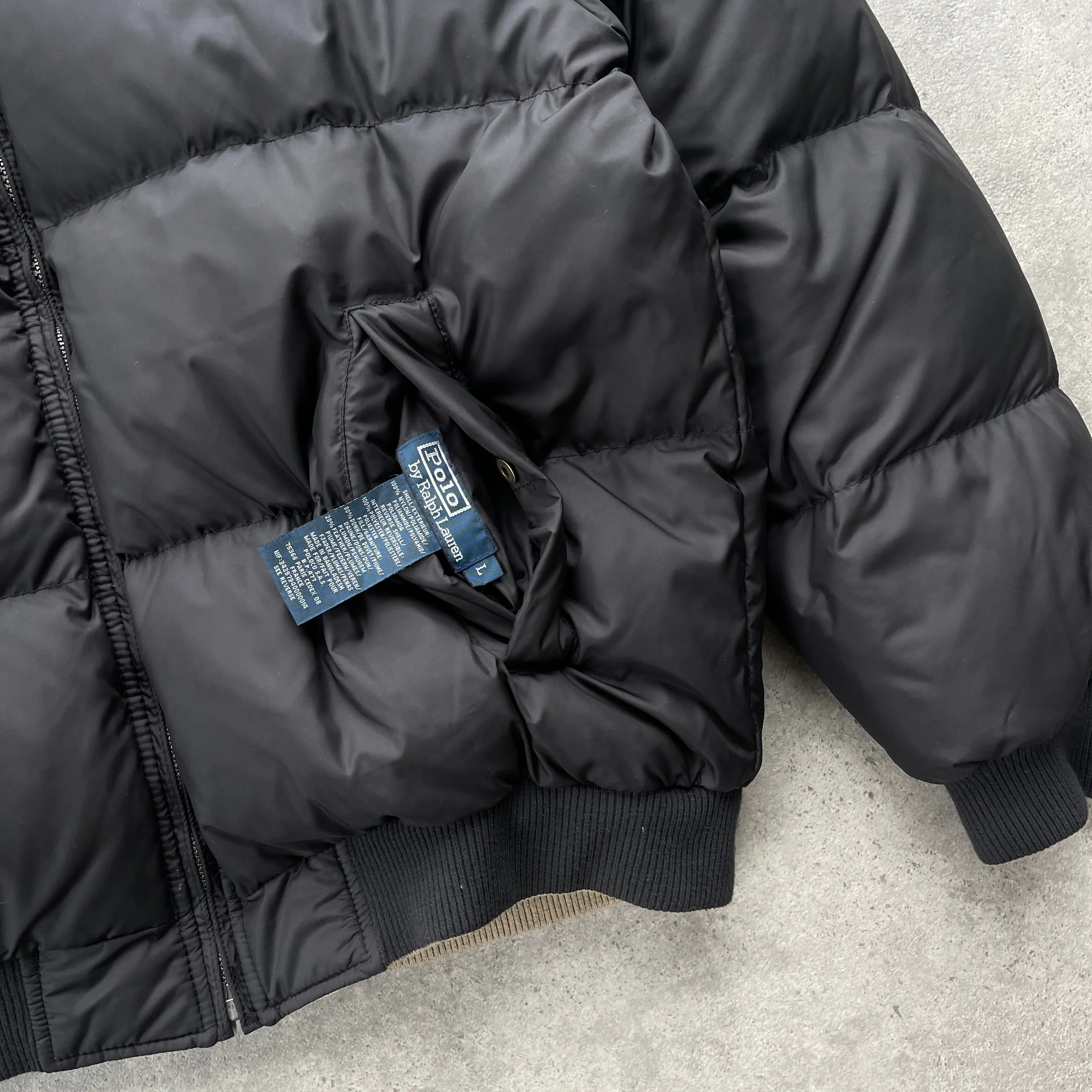 Ralph Lauren RARE 1990s reversible down fill heavyweight puffer jacket (L)