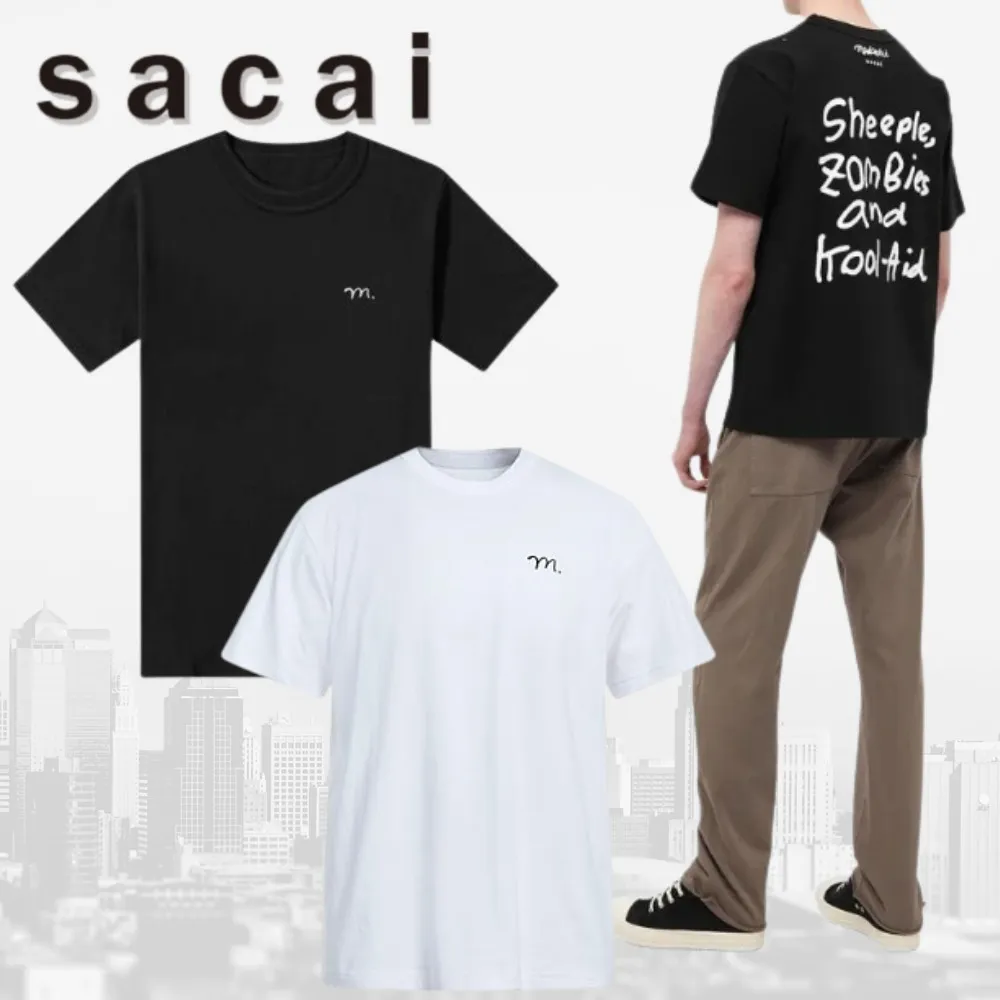 sacai  |Crew Neck Unisex Street Style Cotton Short Sleeves Logo