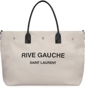 Saint Laurent Rive Gauche Logo Printed Tote Bag