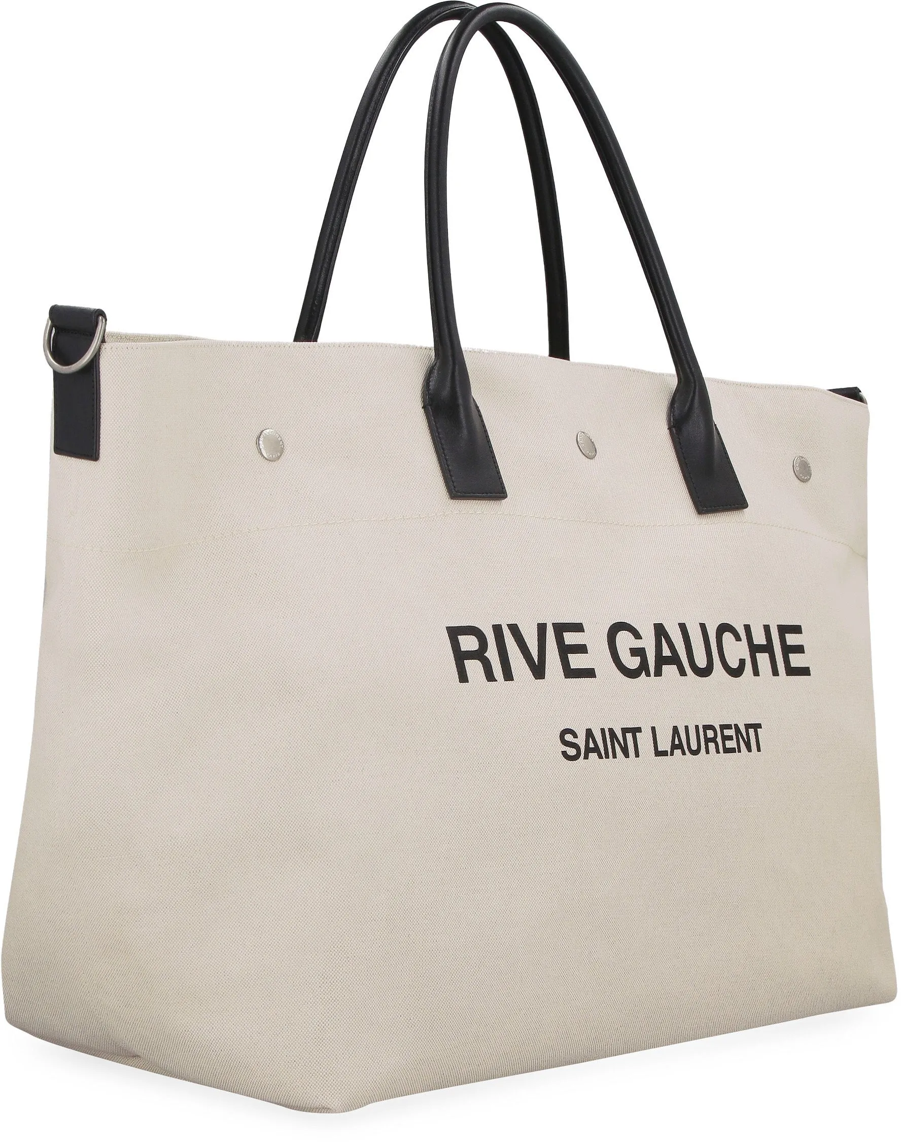 Saint Laurent Rive Gauche Logo Printed Tote Bag