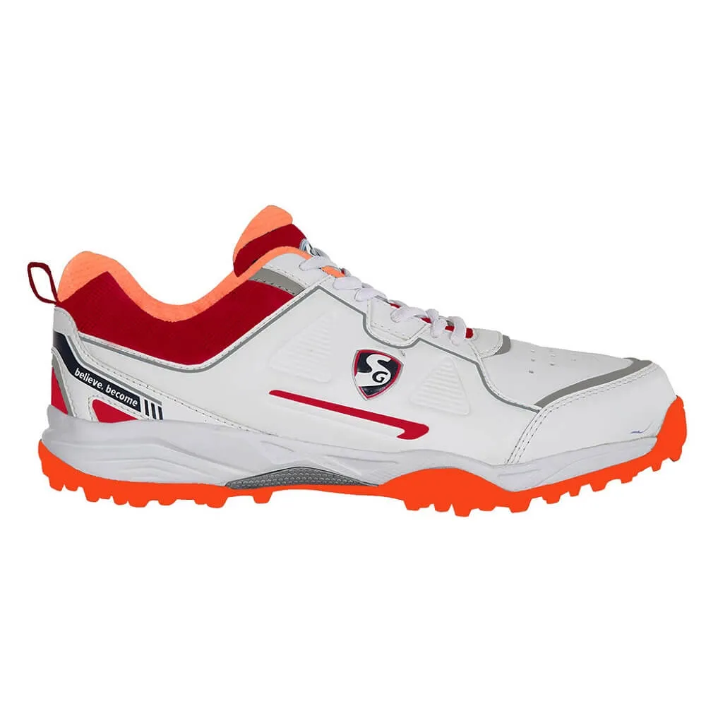 SG Men's Club 5.0 Cricket Shoe (White/Red/Orange)