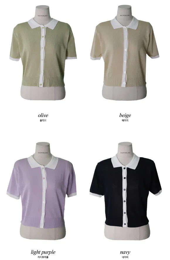 SHOPPERLAND  |Casual Style Plain Medium Short Sleeves Cardigans