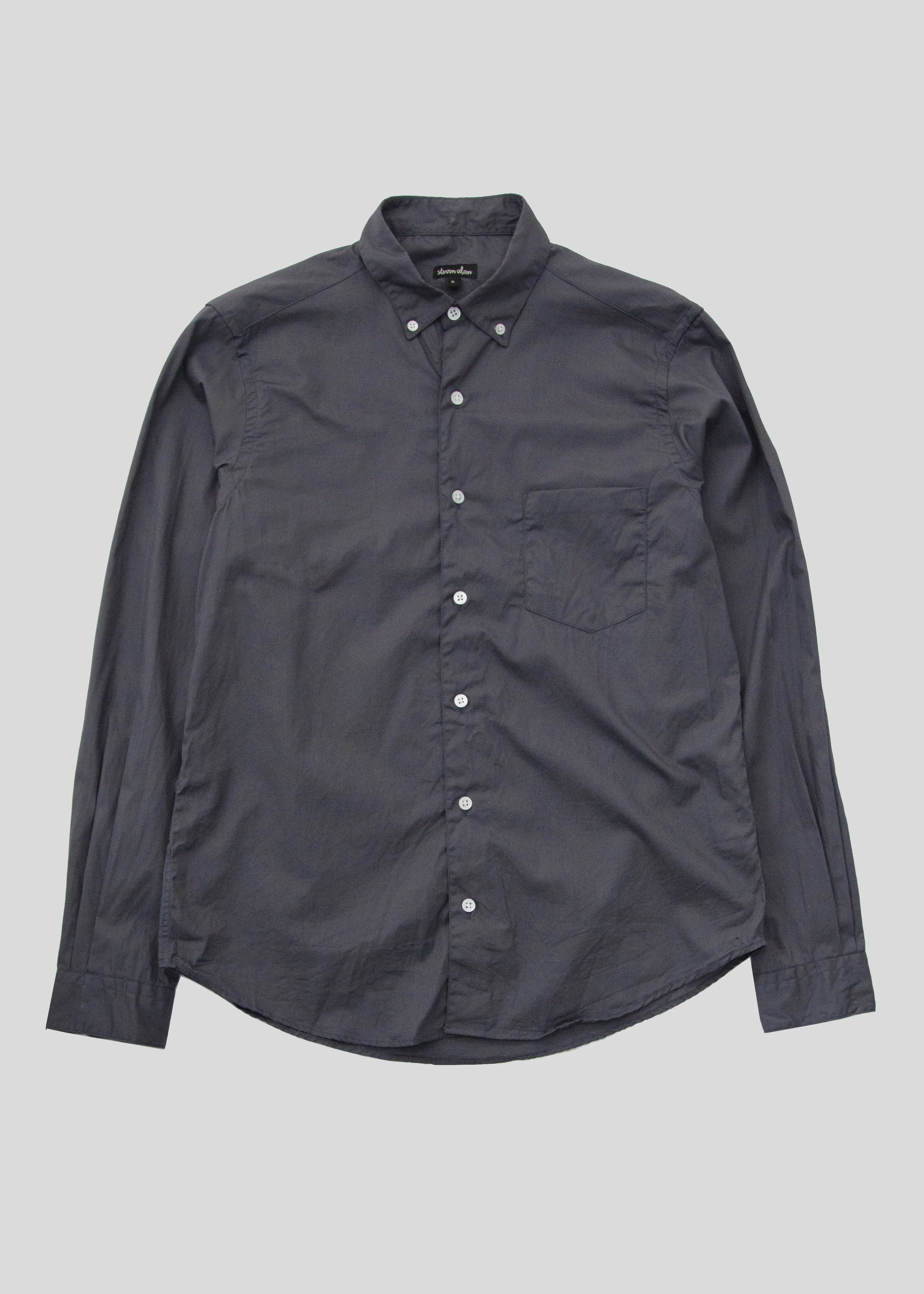 Single Needle Shirt, Dark Grey Broadcloth