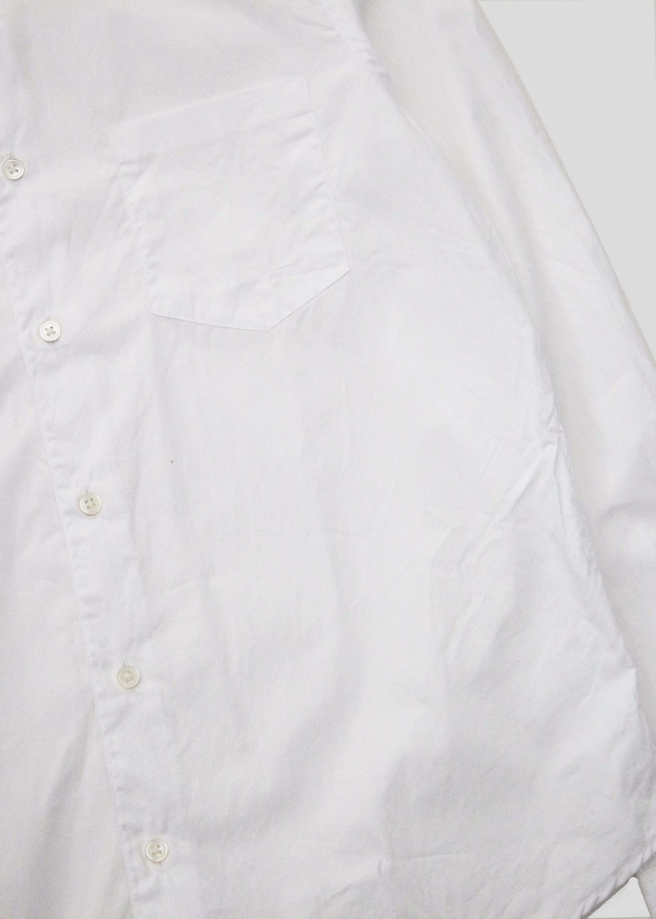 Single Needle Shirt, White Broadcloth