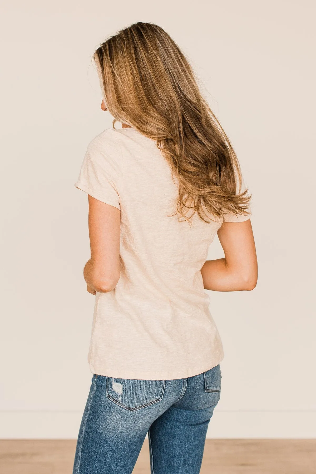 Speak For Yourself Short Sleeve Top- Cream