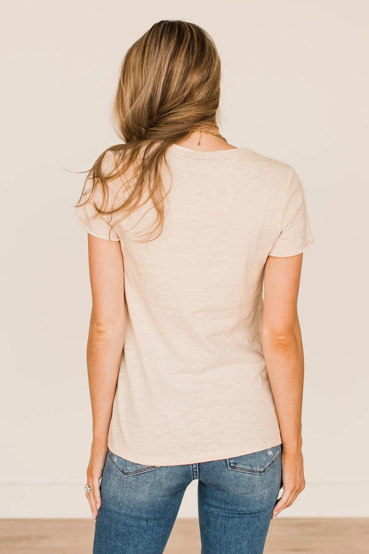 Speak For Yourself Short Sleeve Top- Cream