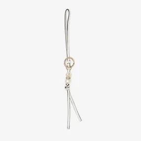 Spheres Charm Latte Leather Pearl Bag Charm