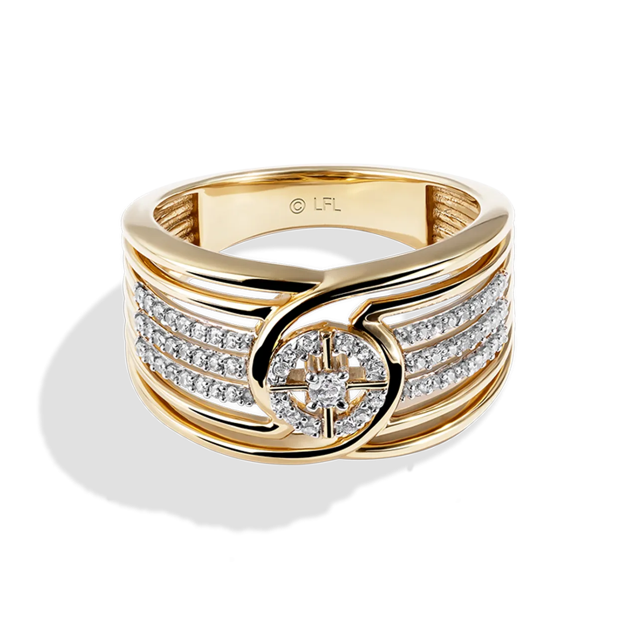 Star Wars Fine Jewelry THREEPIO SERIES WOMEN'S RING 1/4 CT.TW. White Diamonds 10K Yellow Gold