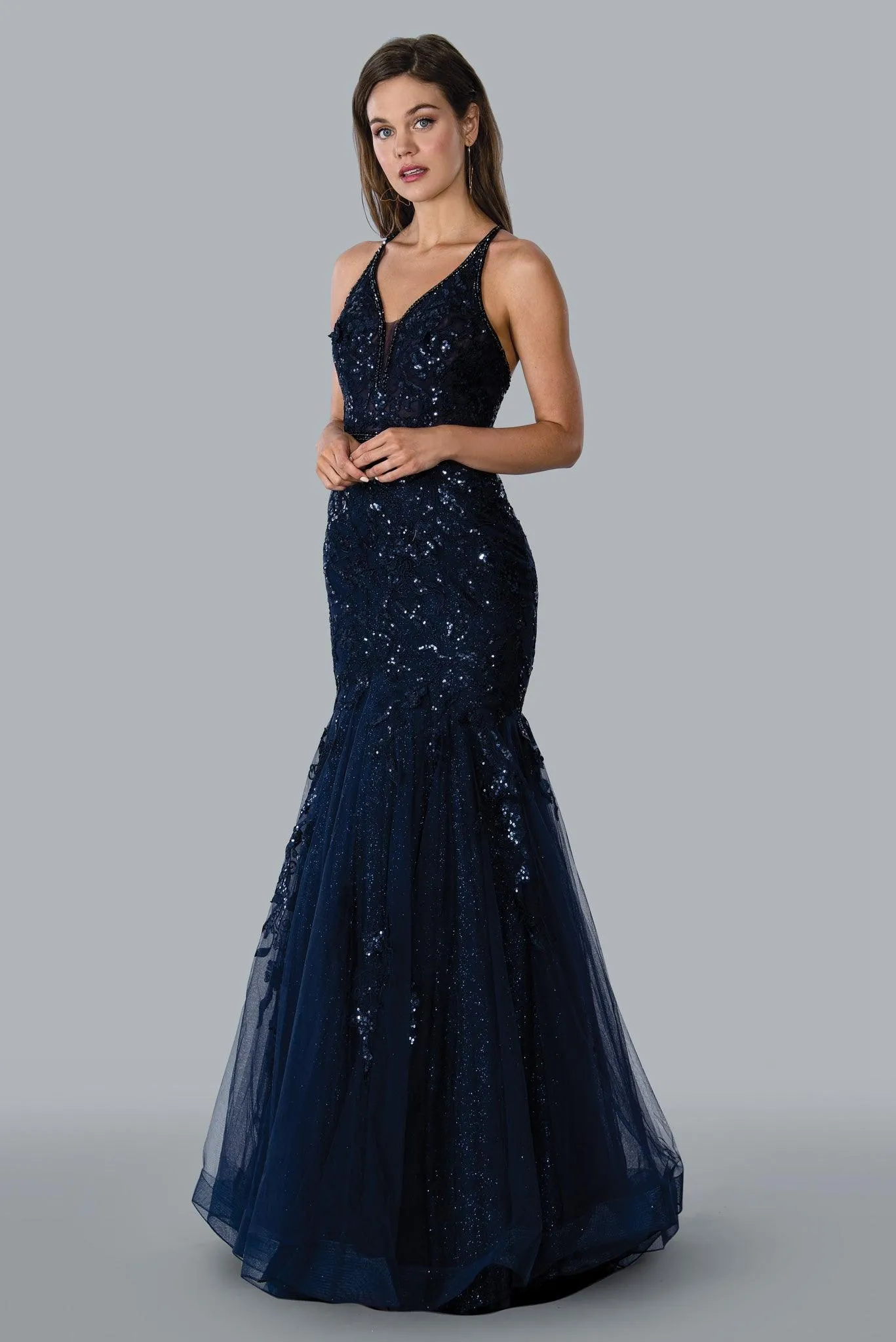 Stella Couture 23142 Spaghetti Strap Long Evening Gown