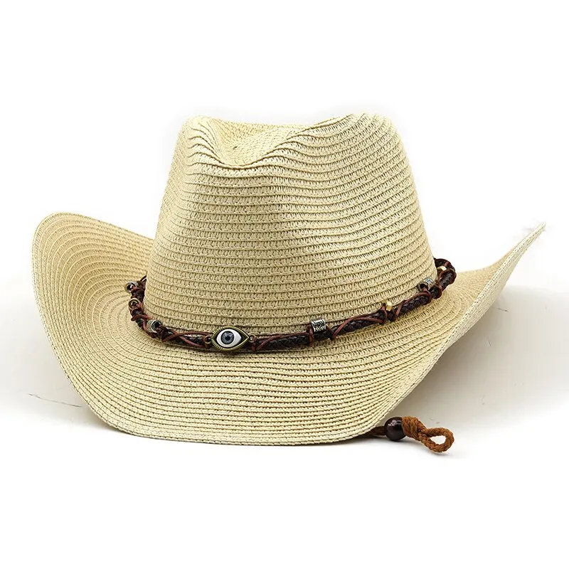 Summer Western Cowboy Hat Men Women New Fashion 2022 Outdoor Beach Sun Caps Straw Hat Sombrero Hombre Cowgirl Jazz Cap