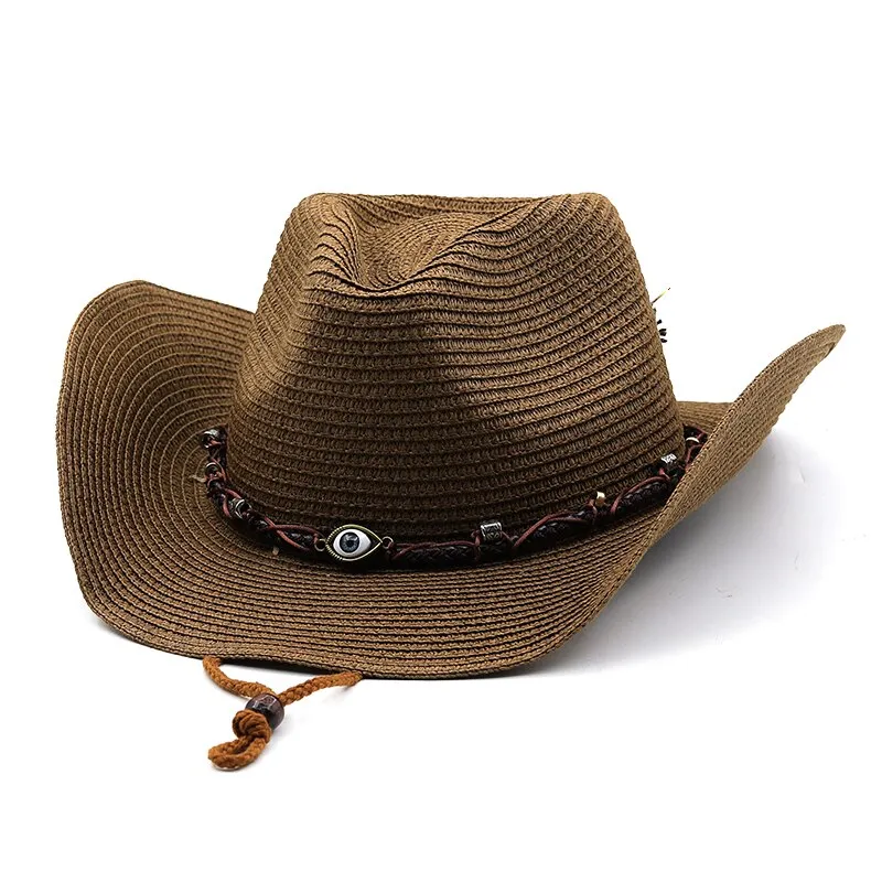 Summer Western Cowboy Hat Men Women New Fashion 2022 Outdoor Beach Sun Caps Straw Hat Sombrero Hombre Cowgirl Jazz Cap